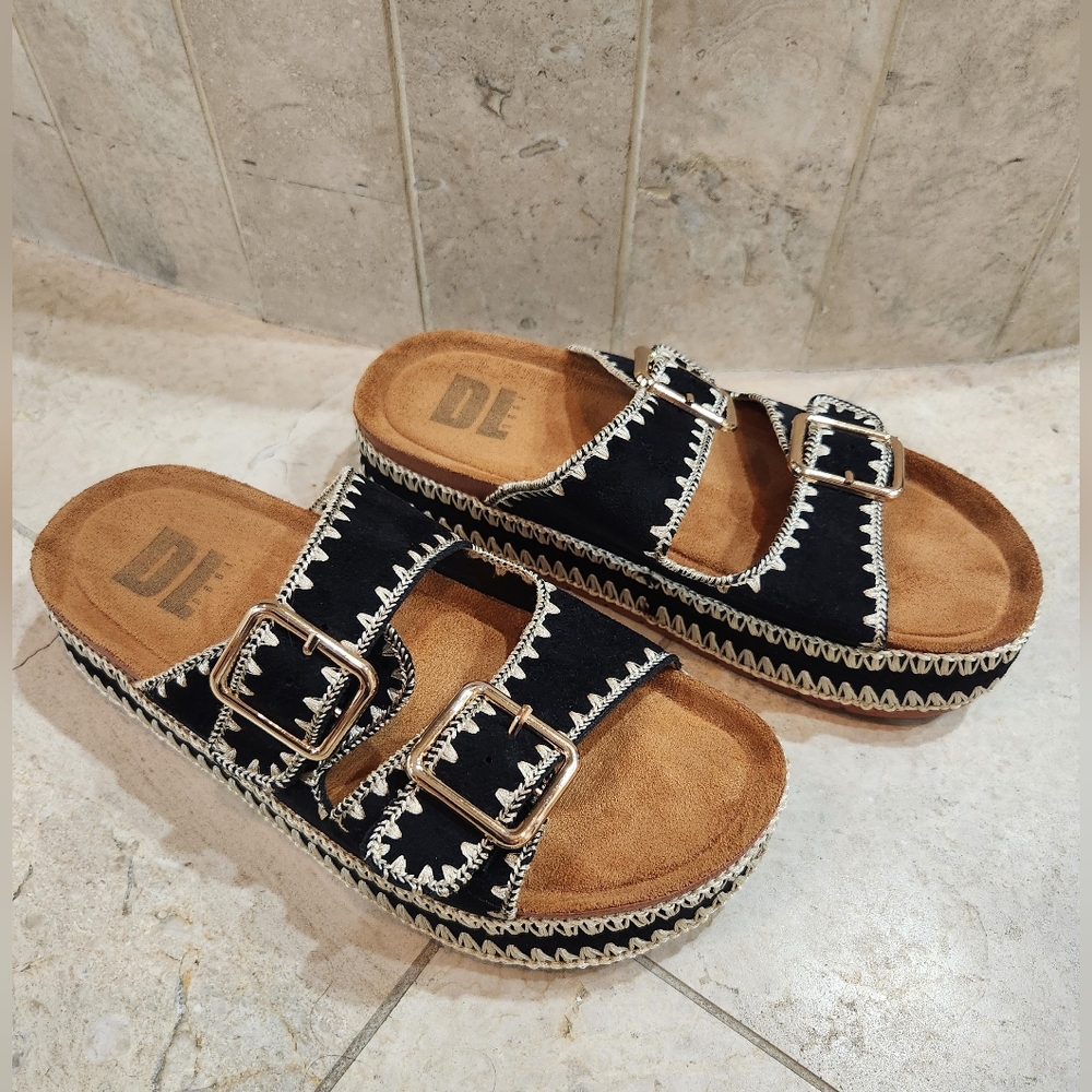 DL 1990 Women's Cubana Platform Sandals, Black, Size 7.5 (38) - Picture 3 of 8
